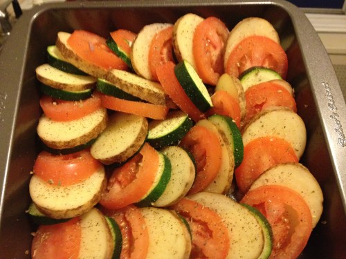Vegetable Tian, Veggie recipes, vegetarian recipes, tomatoes, zucchini, potato