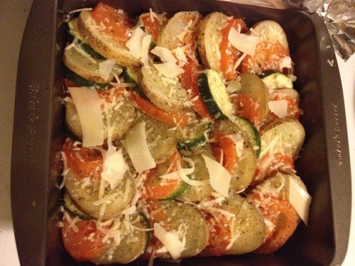 Vegetable Tian, Veggie recipes, vegetarian recipes, tomatoes, zucchini, potato